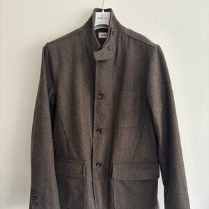 Taylor Stitch Olive Brown Wool Tweed Norfolk Hunting Jacket / Blazer - 42 Large